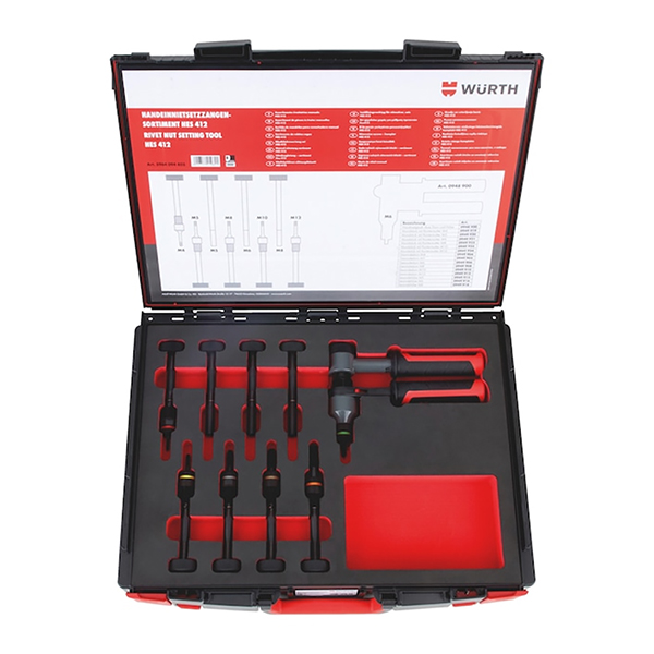 Kliješta za zakivanje zakivnih navrtki HES 412 Set Sysko