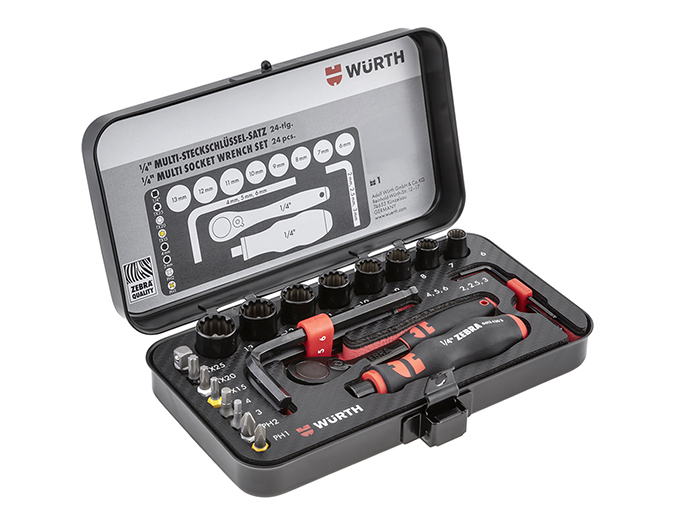 Nasadni ključevi 1/4-inch multi set, Black, 24 dijela