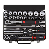 Set nasadnih kljuceval 1/4+1/2 col, u koferu 59-djl.