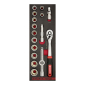Set nasadnih ključeva 3/8" RED STRIPE SK2, 2.4, 18 dijelova, "2.4; 18 dij."                          