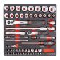 Set nasadnih ključeva 1/4 i 1/2 Col 6.4.1, 59 dijelni, Carbon                                  