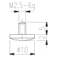 Mjerno ticalo M2.5, TIP 12 ČELIČNI 10mm                     