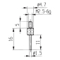 Mjerno ticalo M2.5, TIP 14 ŠTIFT OD ČELIK 1,5mm             