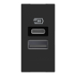 USB punjač dvostruki A+C Classia, crna