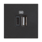 USB punjač dvostruki A+C Classia, 5V, crna