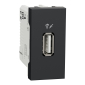 USB punjač dvostruki Unica 1M, 1A, 5W, USB tip A, antracit